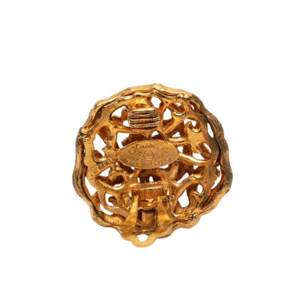 CHANEL Vintage Gold Logo Earrings - Picture 3 of 3